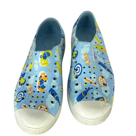Native Kids Jefferson Slip-On Shoes Blue Orange Print Size 13 - Picture 1 of 5